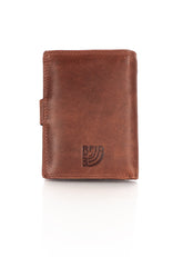 Skórzany Portfel Brązowy Uniwersalny Rfid Mustang Denimo High Wallet Side Opening
